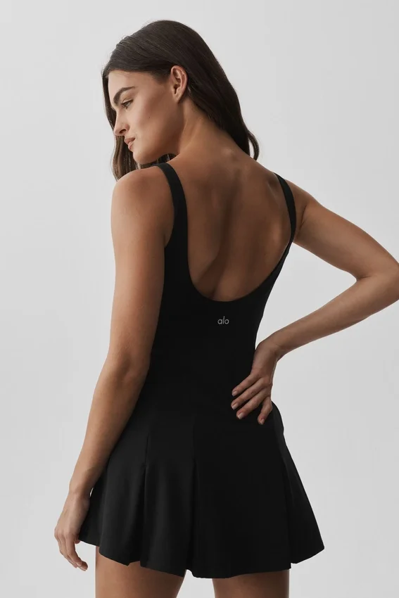 Alo Softsculpt Topspin Tennis Dress - Black
