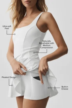 Alo Softsculpt Topspin Tennis Dress – White