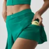 Alo Softsculpt Topspin Tennis Skirt - Emerald Isle