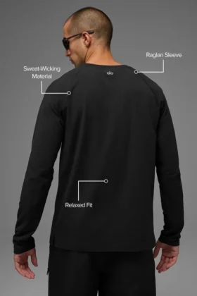 Alo Vapor Crewneck Long Sleeve – Black