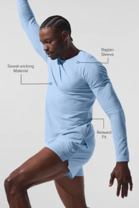 Alo Vapor Crewneck Long Sleeve – Seashell Blue