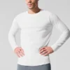 Alo Vapor Crewneck Long Sleeve - White