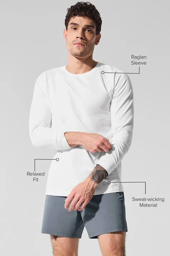 Alo Vapor Crewneck Long Sleeve - White
