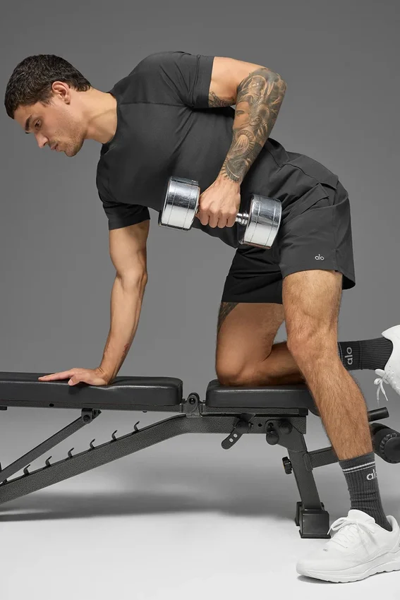 Alo Vapor Crewneck Short Sleeve - Anthracite