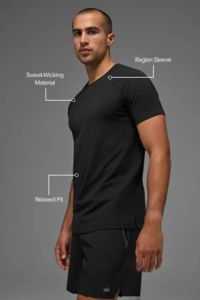 Alo Vapor Crewneck Short Sleeve – Black