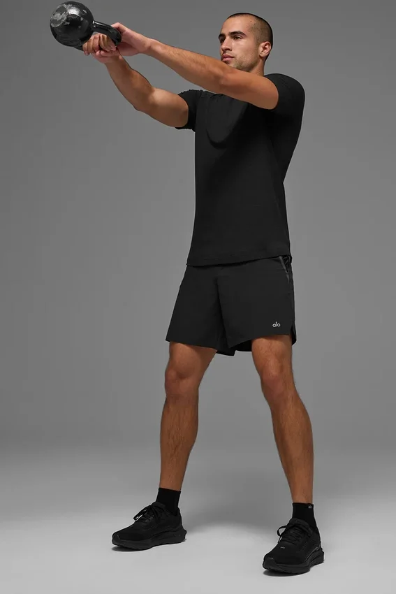 Alo Vapor Crewneck Short Sleeve - Black