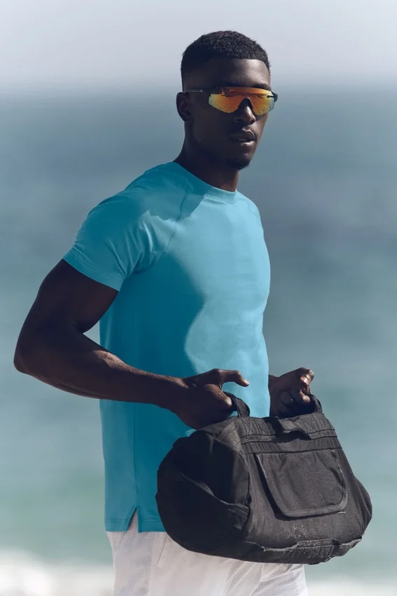 Alo Vapor Crewneck Short Sleeve - Blue Breeze