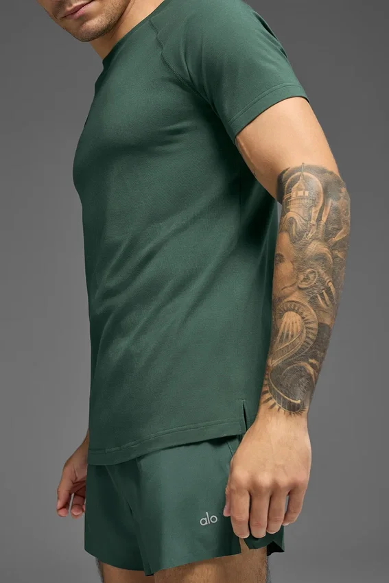 Alo Vapor Crewneck Short Sleeve - Clover Green