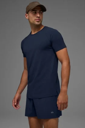 Alo Vapor Crewneck Short Sleeve - Navy