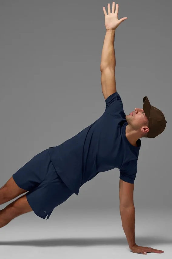 Alo Vapor Crewneck Short Sleeve - Navy
