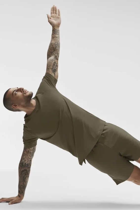 Alo Vapor Crewneck Short Sleeve - Olive Tree