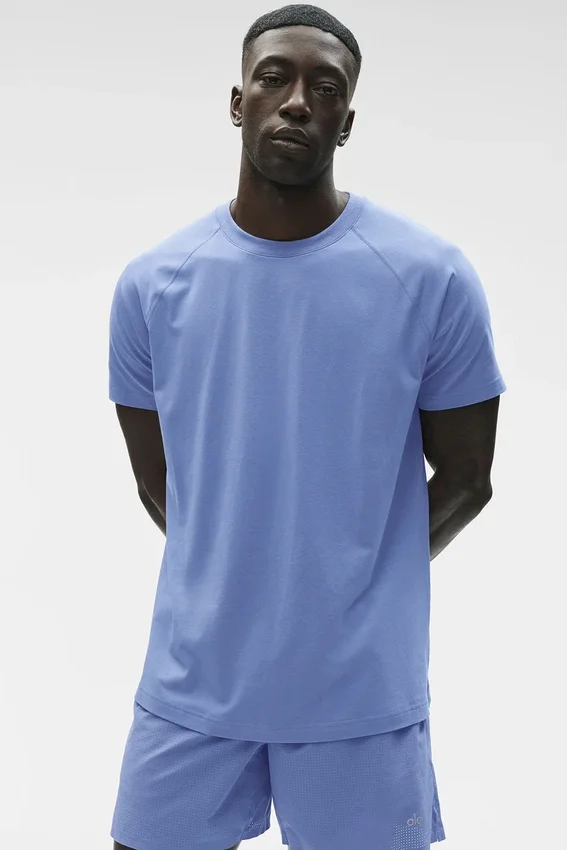Alo Vapor Crewneck Short Sleeve - Provence Blue