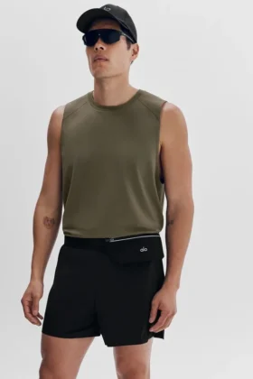 Alo Vapor Muscle Tank - Olive Tree