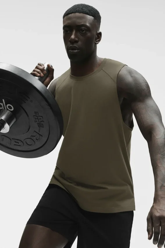 Alo Vapor Muscle Tank - Olive Tree