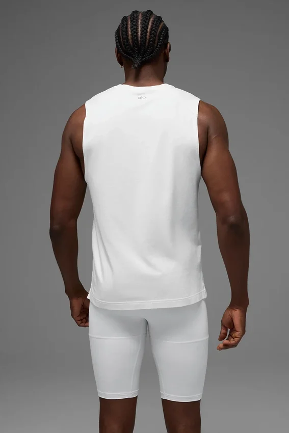 Alo Vapor Muscle Tank - White