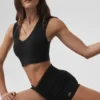 Alosoft Affection V-Neck Bra Tank - Black