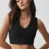 Alosoft Affection V-Neck Bra Tank - Black