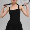 Alosoft Break Point Tennis Dress - Black