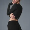 Alosoft Crop Finesse Long Sleeve - Black