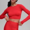 Alosoft Crop Finesse Long Sleeve - Bright Red