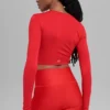 Alosoft Crop Finesse Long Sleeve - Bright Red