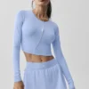 Alosoft Crop Finesse Long Sleeve - Light Provence Blue