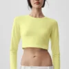 Alosoft Crop Finesse Long Sleeve - Sunshine