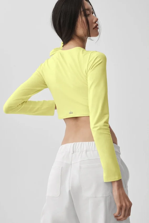 Alosoft Crop Finesse Long Sleeve - Sunshine