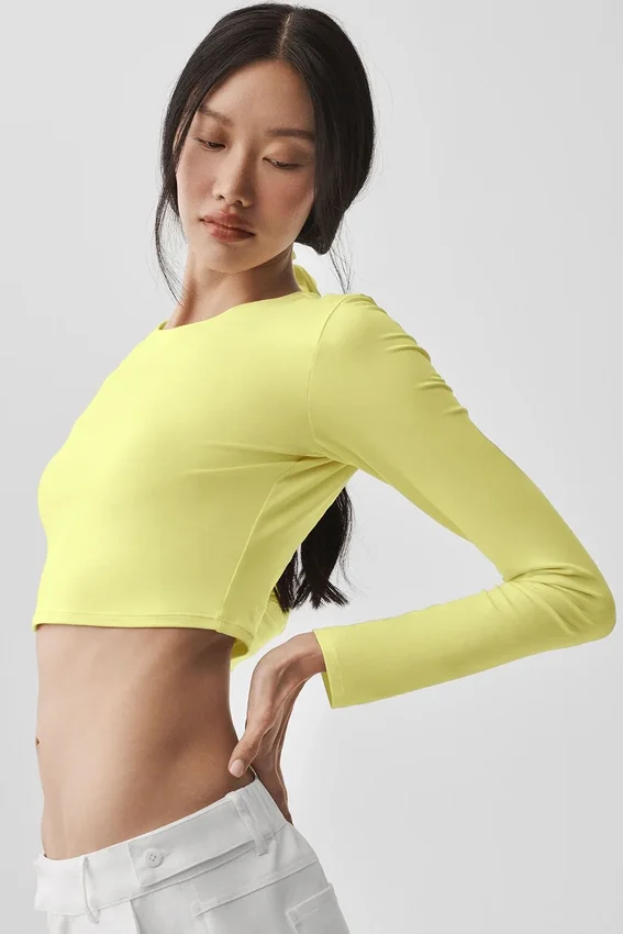 Alosoft Crop Finesse Long Sleeve - Sunshine