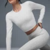 Alosoft Crop Finesse Long Sleeve - White