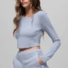 Alosoft Crop Finesse Long Sleeve - Winter Frost