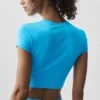 Alosoft Crop Finesse Short Sleeve - Azure Blue