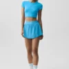 Alosoft Crop Finesse Short Sleeve - Azure Blue