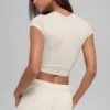 Alosoft Crop Finesse Short Sleeve - Bone