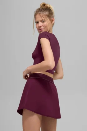 Alosoft Crop Finesse Short Sleeve – Burgundy
