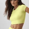Alosoft Crop Finesse Short Sleeve - Sunshine