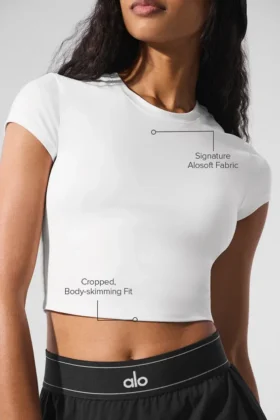 Alosoft Crop Finesse Short Sleeve – White