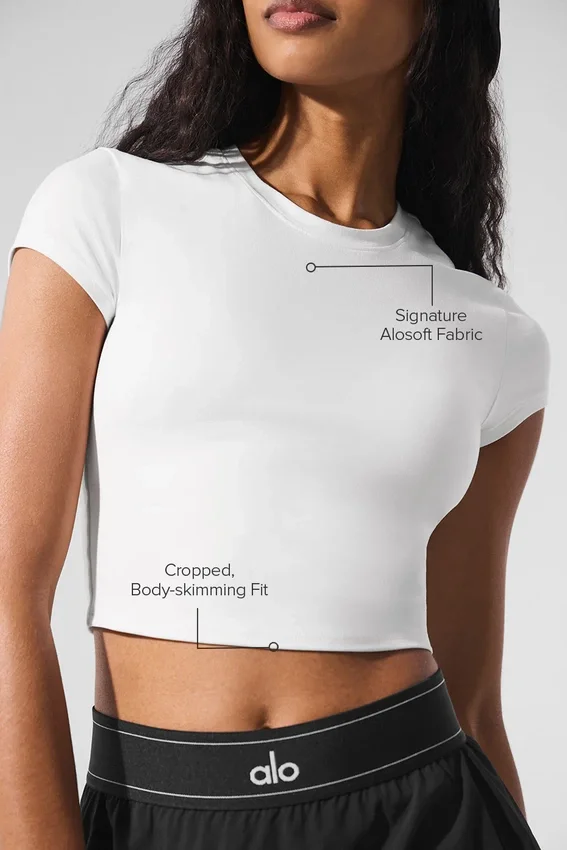 Alosoft Crop Finesse Short Sleeve - White