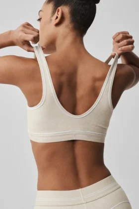 Alosoft Heart Throb Bra – Oatmeal Heather/White