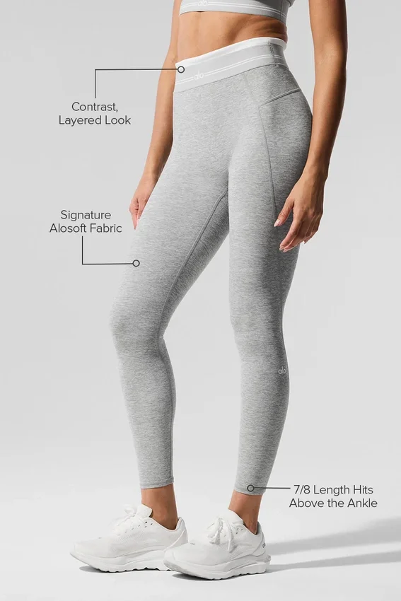 Alosoft High-Waist 7/8 Better Together Legging - Athletic Heather Grey