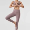 Alosoft High-Waist 7/8 Highlight Legging - Dark Pink Quartz Heather