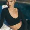 Alosoft Intuition Long Sleeve Bra - Black