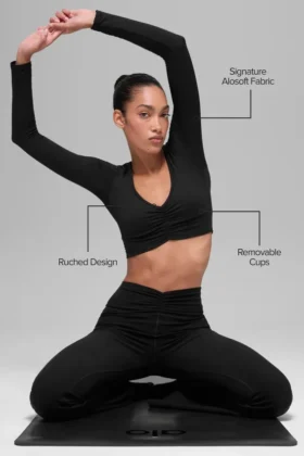 Alosoft Intuition Long Sleeve Bra – Black