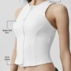 Alosoft Level up Full Zip Tank - White
