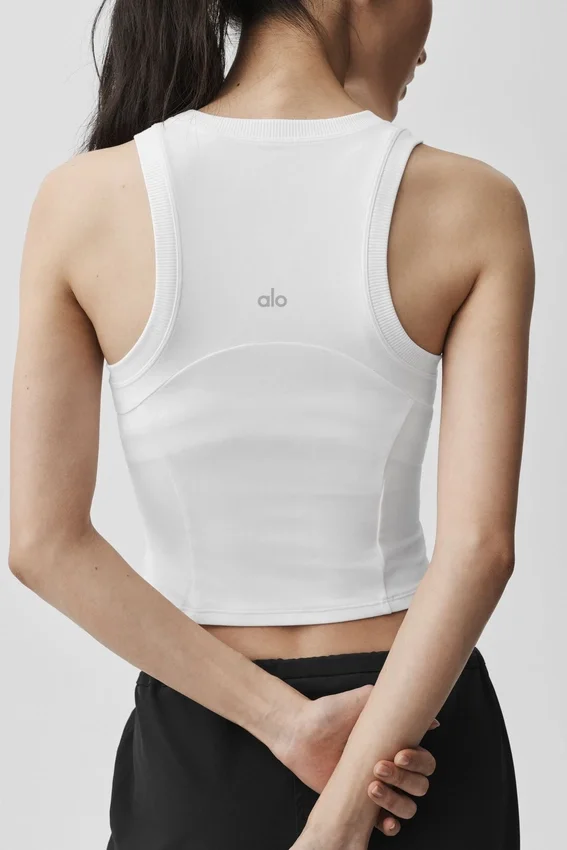 Alosoft Level up Full Zip Tank - White