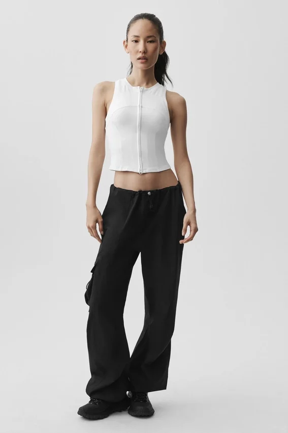 Alosoft Level up Full Zip Tank - White