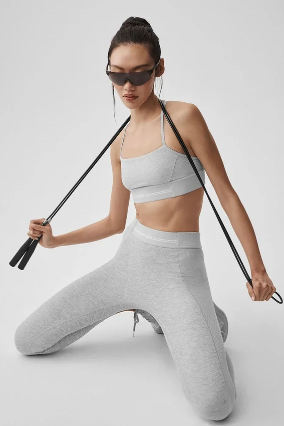 Alosoft Relay Bra - Athletic Heather Grey/White