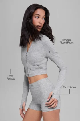 Alosoft Sincere Fitted Jacket – Athletic Heather Grey