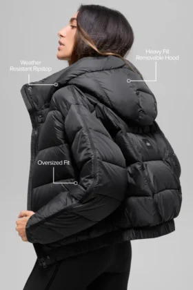 Aspen Love Puffer Jacket – Black