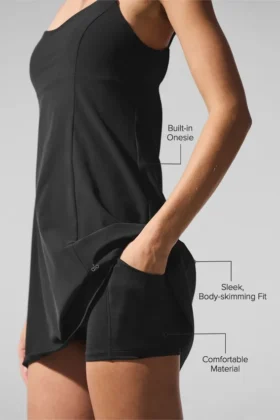 Breezy Tennis Dress – Black